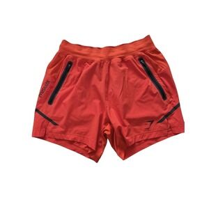 Gymshark Men's Apex 5" Perform Shorts Small Slim Fit Orange Stretch Gym Pockets